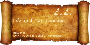 Légrádi Leander névjegykártya